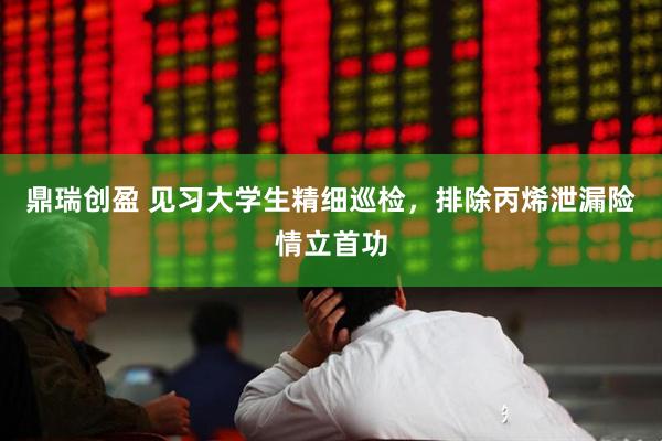 鼎瑞创盈 见习大学生精细巡检，排除丙烯泄漏险情立首功