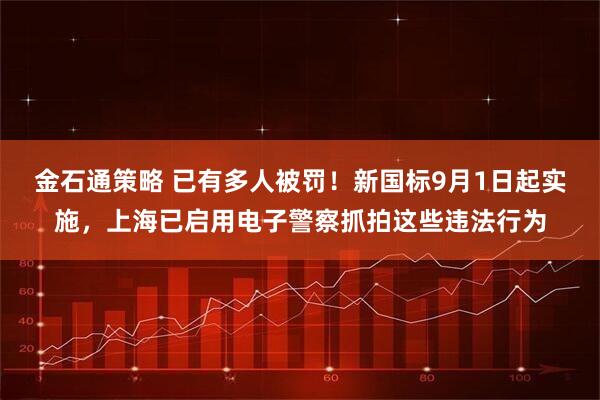 金石通策略 已有多人被罚！新国标9月1日起实施，上海已启用电子警察抓拍这些违法行为